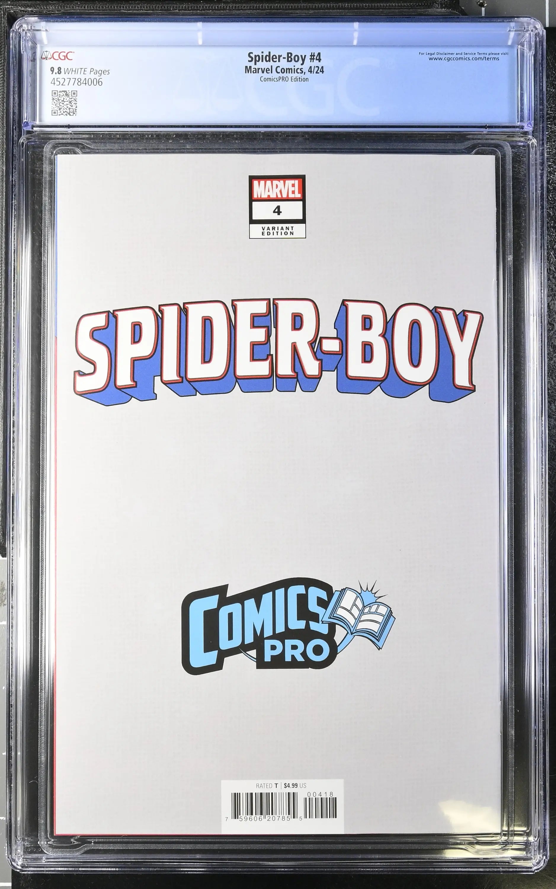 Spider-Boy 4 Ramos Partial Sketch ComicsPro Variant Graded CGC 9.8 - Comic Book