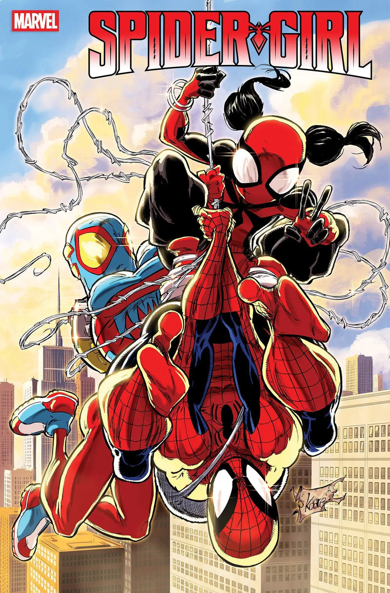 Sensational Spider-Girl comic book cover featuring Kaare Andrews foil variant artwork