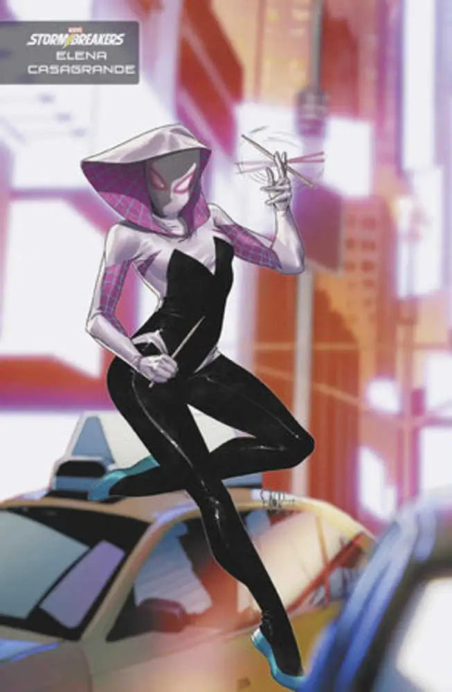 Stylized Spider-Gwen character in dynamic pose for Spider-Gwen Smash #2 trading cards