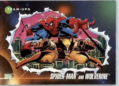 Spider-Man and Wolverine - 1992 Impel Marvel Universe - NM - #74 - Marvel Card Single