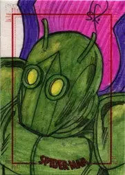 Green comic book character sketch from Spider-Man Archives Sketch Card by Scott Rosema
