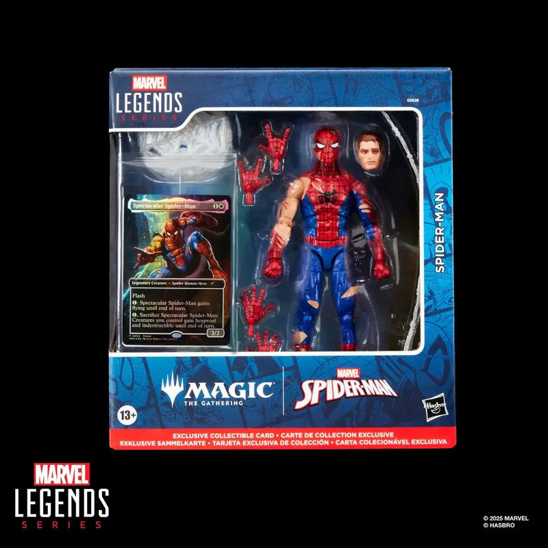 Spider-Man Marvel Legends MTG: Battle-Damaged Spider-Man 6’’ Action Figure and Card - Action Figure & Toy