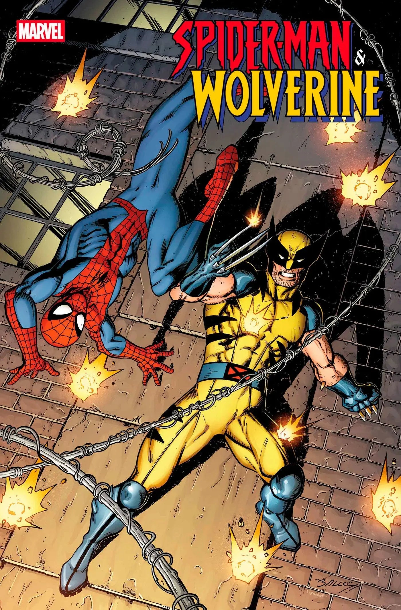 Comic book cover featuring Spider-Man and Wolverine from the Spider-Man & Wolverine #1 Mark Bagley Variant