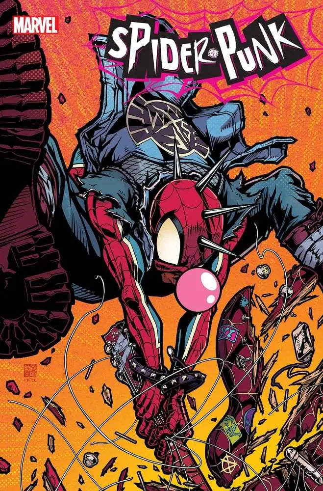 Spider-Punk #3 comic book cover with punk rock design, ideal for trading cards collection