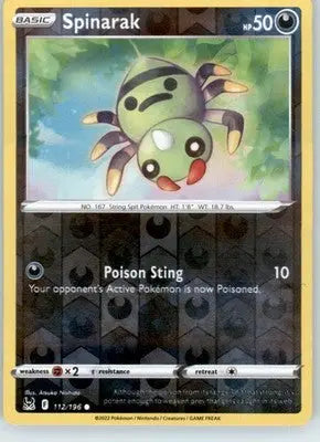 Spinarak - SWSH11: Lost Origin - 112/196 - Reverse Holo LP - Pokémon Card Single