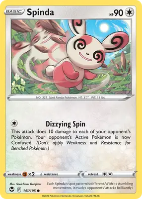 Spinda - Silver Tempest - 141/195 - NM Pokemon - Pokémon Card Single