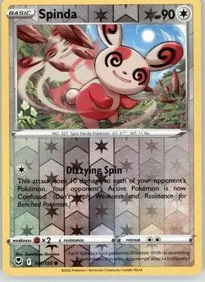 Spinda - Silver Tempest - 141/195 - Reverse Holo LP Pokemon - Pokémon Card Single