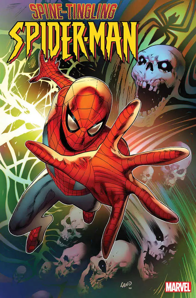 Spider-Man in red and blue costume striking action pose for trading cards collection