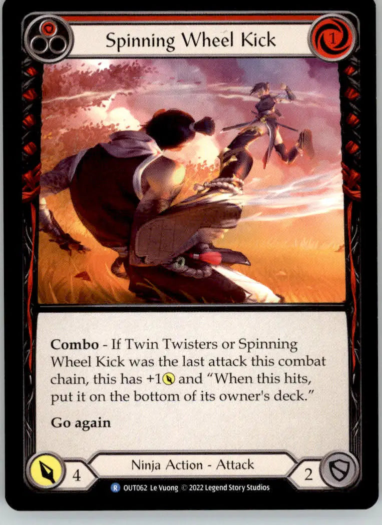 Spinning Wheel Kick (Red) - Outsiders - OUT062 - NM Flesh and Blood - TCG Card Single
