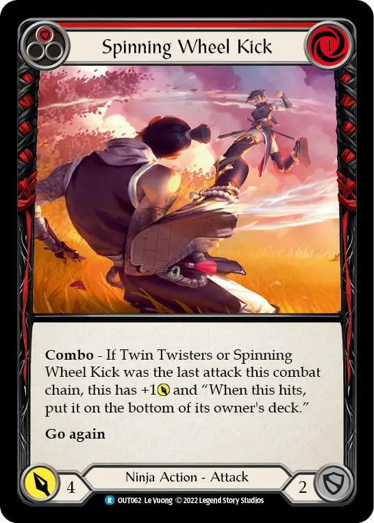 Spinning Wheel Kick (Red) - Outsiders - OUT062 - NM Flesh and Blood - TCG Card Single