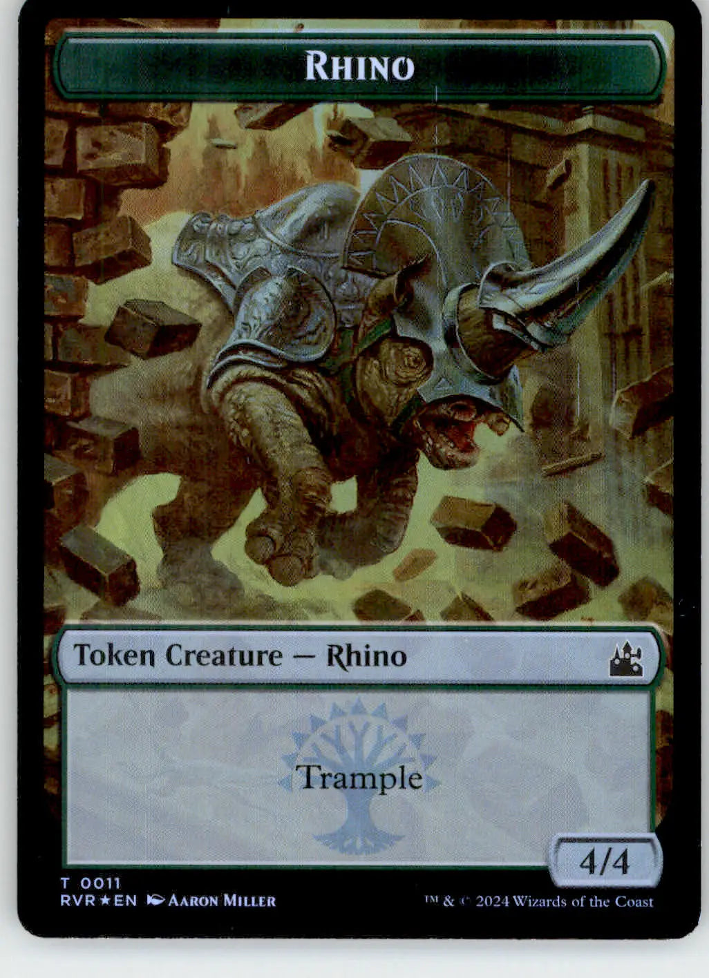 Spirit (0018) // Rhino Token - Ravnica Remastered - 18 // 11 - Foil NM Magic