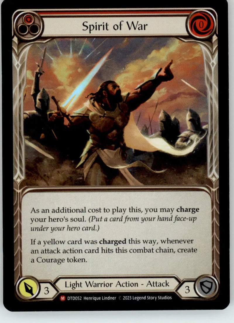 Spirit of War - Dusk till Dawn - DTD052 - Rainbow Foil NM Flesh and Blood - TCG Card Single