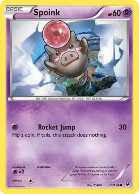 Spoink - Fates Collide - 30/124 - Reverse Holo LP Pokemon - Pokémon Card Single
