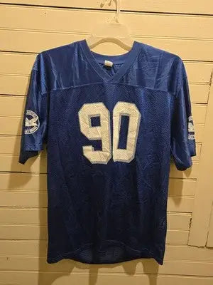 Sport-Tek Jersey Mens L Pratt & Whitney 90 Blue Mesh Short Sleeve Logo Authentic - Apparel