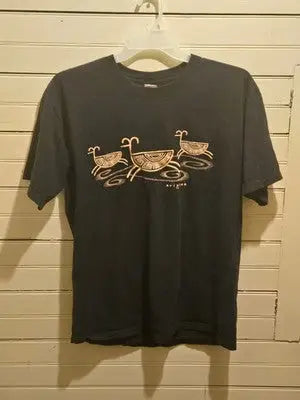 SportexShirt Mens L Black Short Sleeve Arizona Graphic Classic 100% Cotton - Apparel
