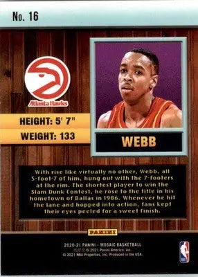 Spud Webb - 2020-21 Panini Mosaic - #16 - Jam Masters Basketball - Basketball Card Single