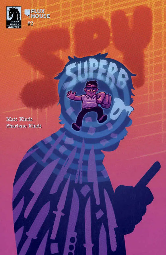 Comic book cover of Spy Superb #2 with superhero in blue vortex, ideal for trading cards