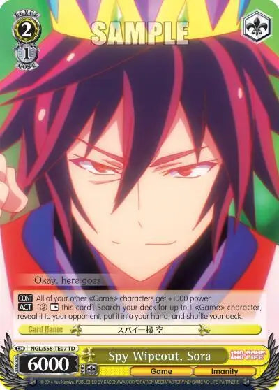 Spy Wipeout Sora - No Game No Life - NGL/S58-TE07 TD - NM Weiss Schwarz - Other