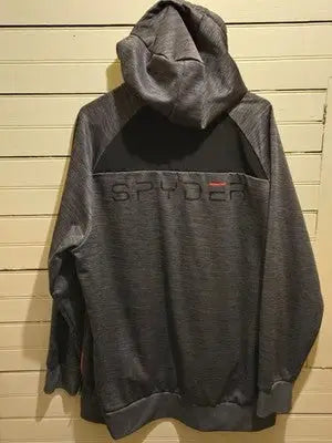 Spyder Mens XL Hoodie Pullover Gray Active Drawstring Zipper Pocket - Apparel