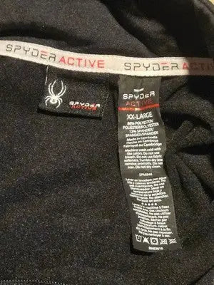 Spyder Pullover Mens XXL Black Gray Quarter Zip Active Performance Thermal Top - Apparel