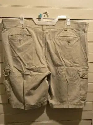 St Johns Bay Cargo Shorts Mens 42 Khaki 98% Cotton Stretch 6-Pocket Summer - Apparel