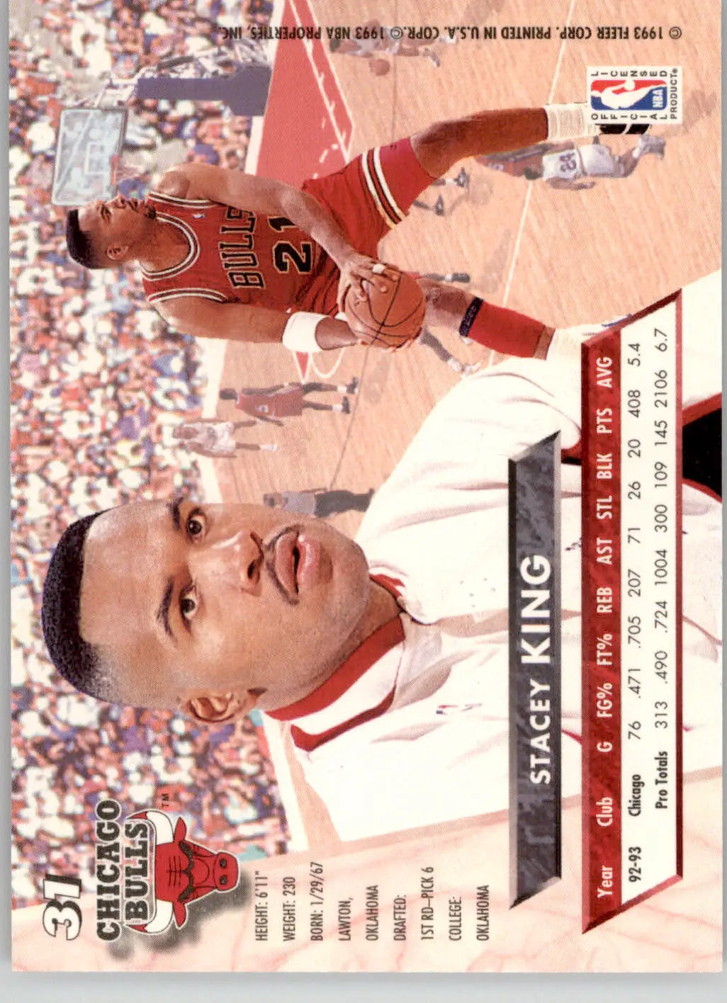 Stacey King - 1993-94 Ultra - #31 - Basketball - Basketball Card Single