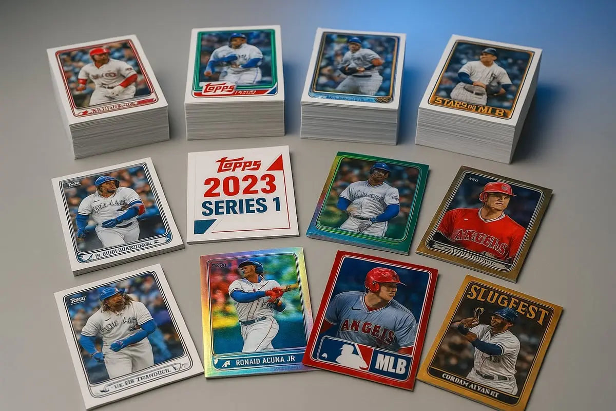 2023 Topps Series 1 stacks with rookie class, red MLB card