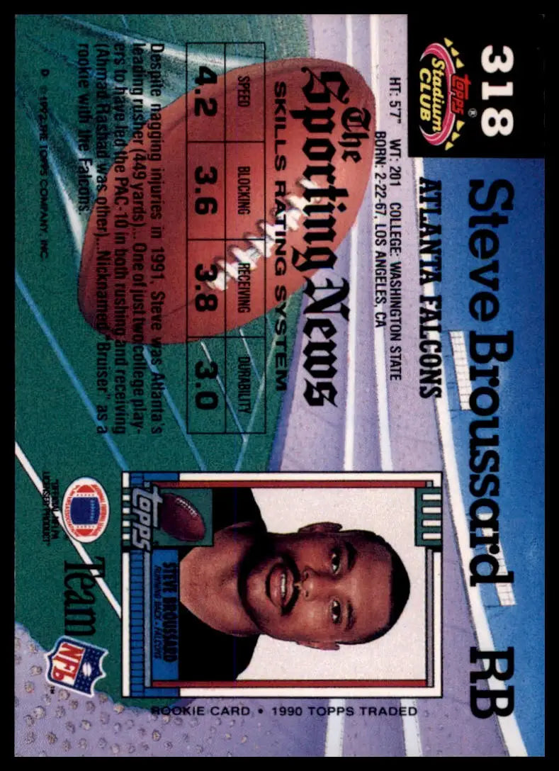 Stadium Club Steve Broussard 318 Atlanta Falcons LP - Football Card Single