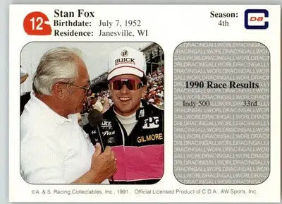 Stan Fox - 1991 All World - #12 - Racing - Racing Card Single