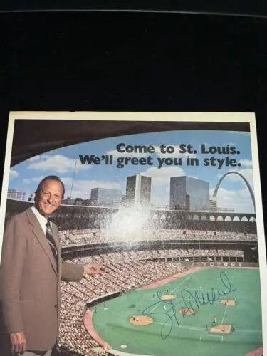 Autographed St. Louis postcard featuring the Meetingplace Print and Missouri Baseball Auto