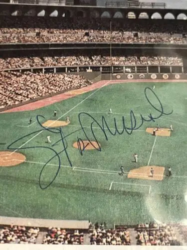 Autographed baseball stadium photograph of Stan Musial from Missouri Baseball Auto JSA