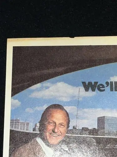 Vintage advertisement of smiling man in Stan Musial Missouri Baseball Auto JSA print