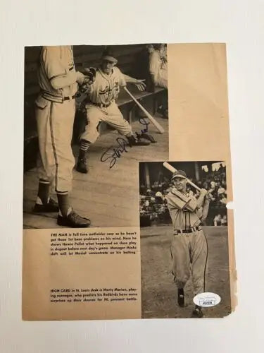 Stan Musial St Louis Cardinals signed sport magazine page with JSA Marty Marion autograph