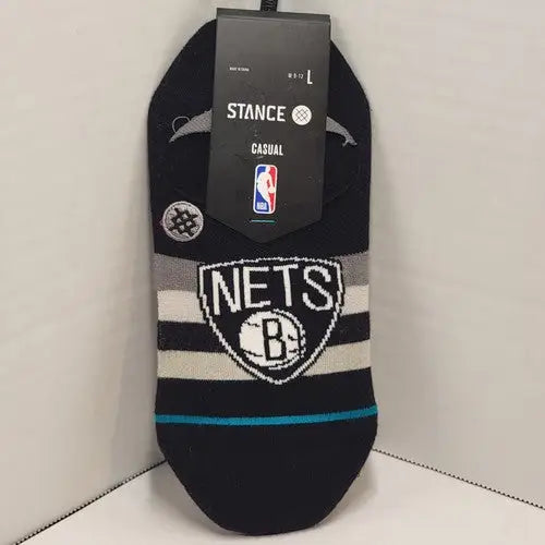 Brooklyn Nets athletic sock in black grey white with turquoise stripe for men