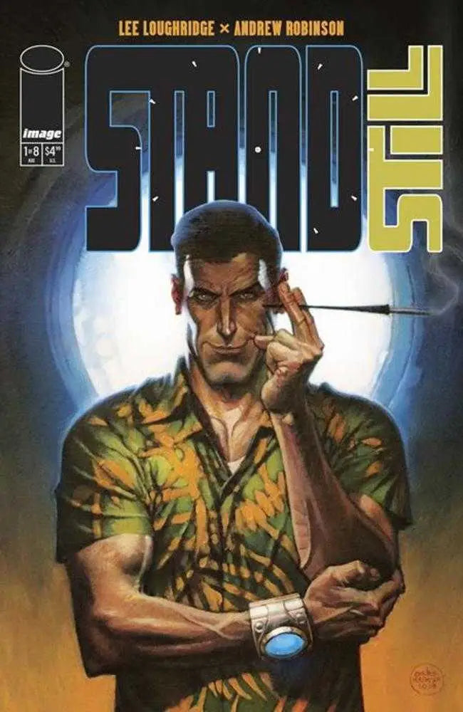 Comic book cover for Stand Still by Andrew Robinson with tropical shirt character