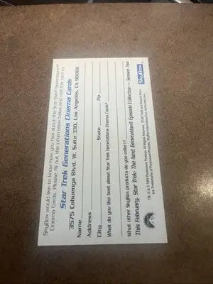 STAR TREK 1994 SKYBOX GENERATIONS MOVIE SURVEY INSERT PROMOTIONAL INSERT CARD - Non-Sports Card Single