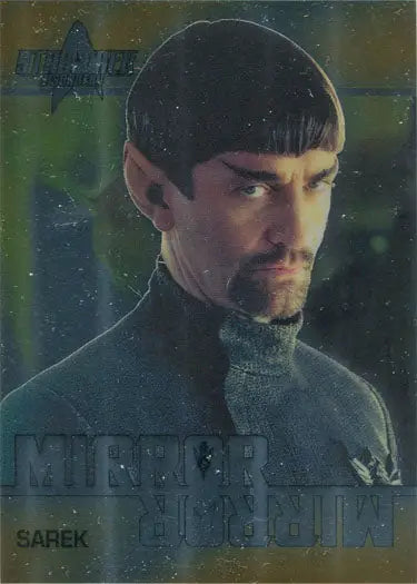 Portrait of Sarek with pointed ears in dark uniform for Star Trek Discovery Mirror Chase Card