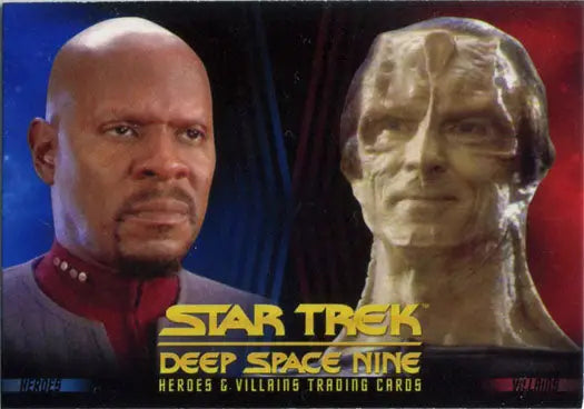 Star Trek DS9 trading card featuring Trek DS9 heroes side-by-side