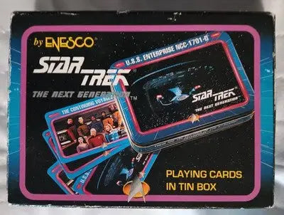 Star Trek The Next Generation ENESCO Playing Cards in Tin & Box USS Enterprise