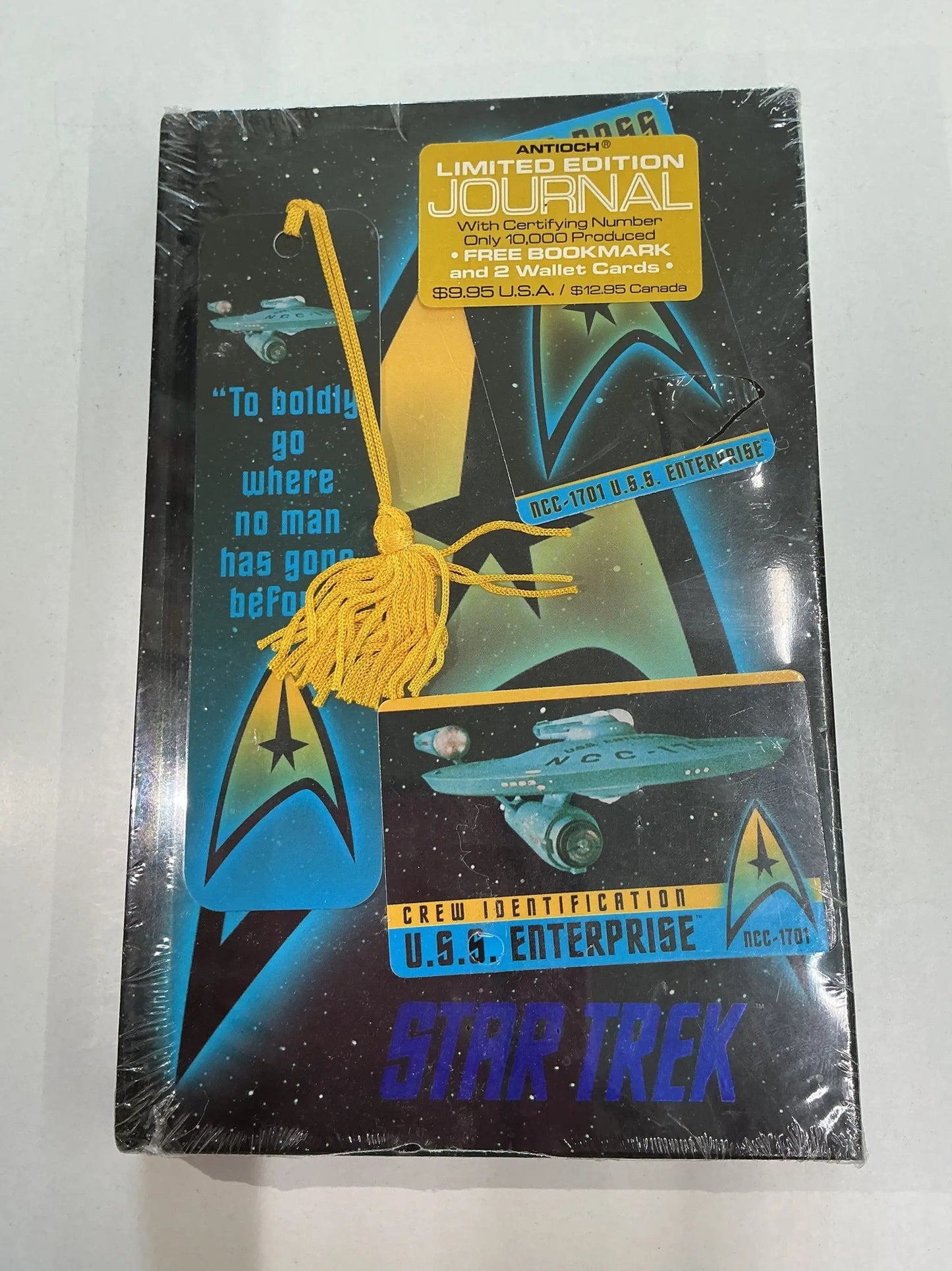 Sealed Star Trek the Original Series Blue Foil journal with yellow tassel bookmark
