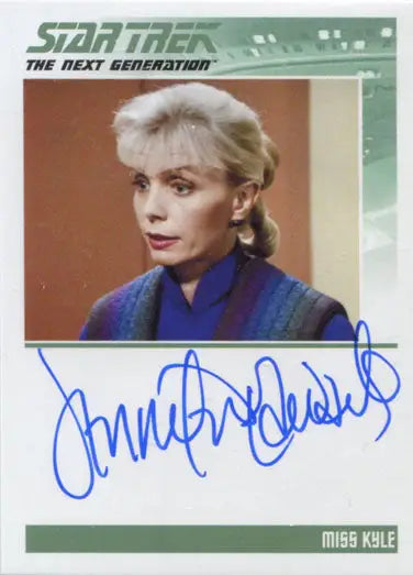 Star Trek TNG Portfolio Prints S1 Autograph Card Jennifer Edwards as Miss Kyle - Entertainment Memorabilia