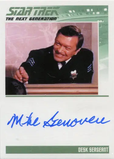 Star Trek TNG Portfolio Prints S1 Autograph Card Mike Genovese as Desk Sergeant - Non-Sport Single
