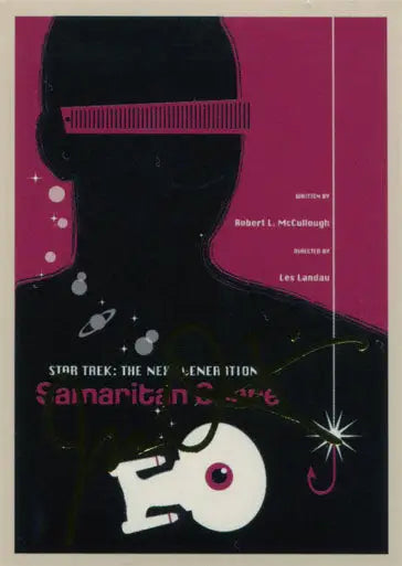 Stylized poster for Star Trek The Next Generation Samaritan Snare trading cards