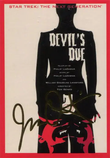 Book cover for Devil’s Due from Star Trek TNG on a premium trading card print