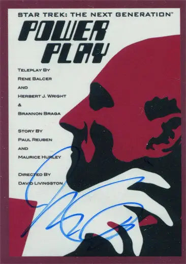 Star Trek TNG Power Play title card graphic featuring Juan Ortiz autograph parallel design