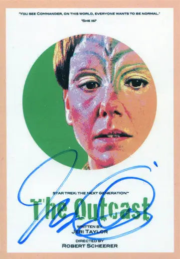 Movie poster for The Outcast with colorful lighting and Juan Ortiz autograph parallel