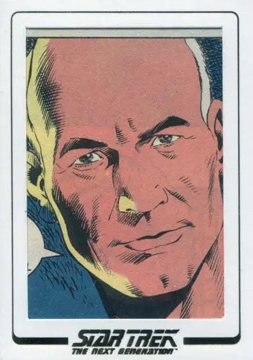 Stylized portrait of a bald man with intense eyes in Comic Cut Archives art style