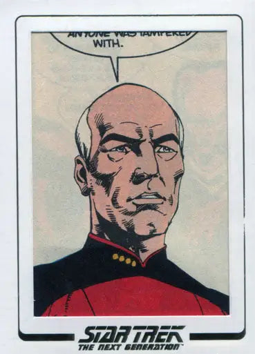 Illustrated portrait of a bald man in red and black uniform from Comic Cut Archives