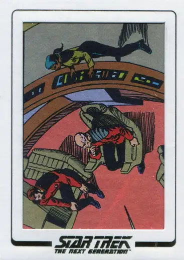 Colorful alien creatures on spaceship bridge in Star Trek TNG Cut Archives trading card