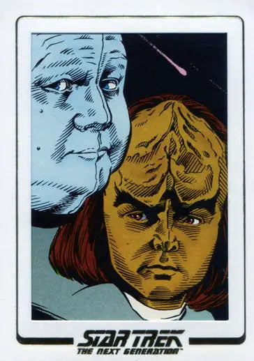 Trading card of two alien characters from Star Trek TNG Comic Cut Archives